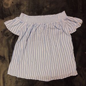 Off the shoulder stripped blouse